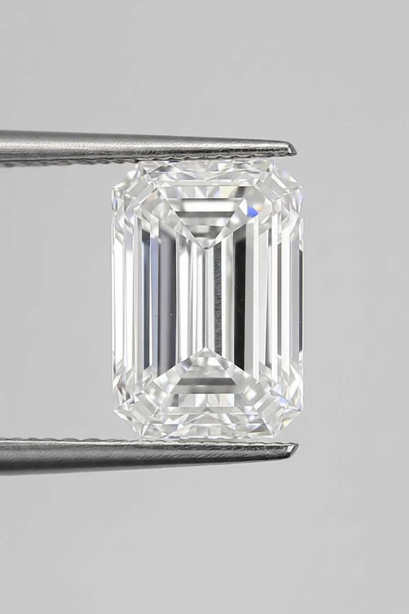 4.90 Carat Emerald Cut Lab Grown Diamond, VS2/D