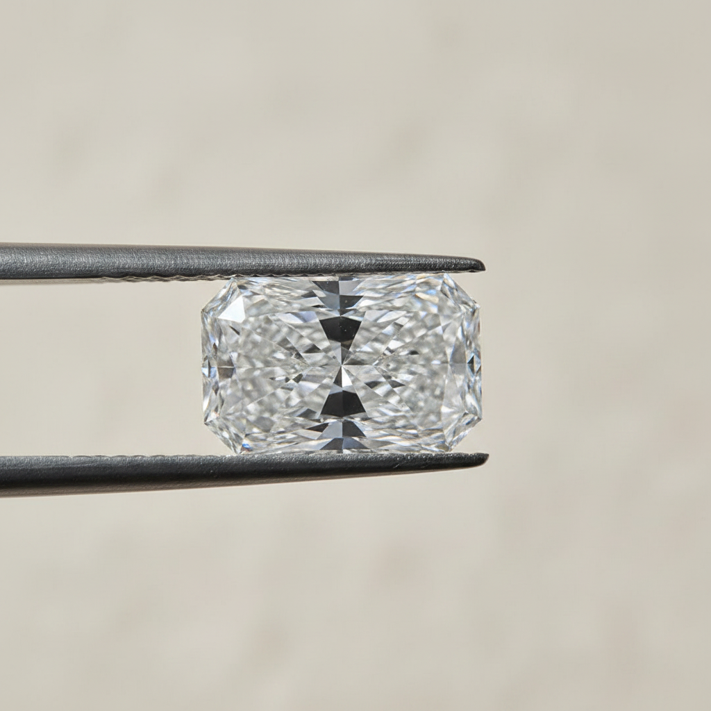 4.09 Carat Radiant Cut Lab Grown Diamond, VVS1/E