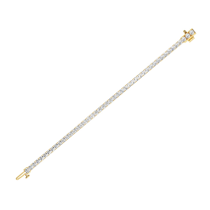 7.11 Ct Lab Grown Diamond Tennis Bracelet in Yellow Gold