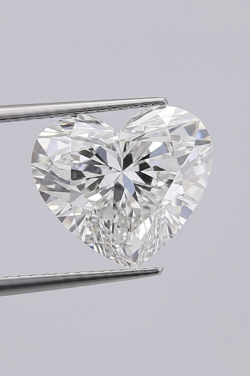 7.00 Carat F VS1 Heart Shape CVD Lab Grown Diamond IGI Certified

