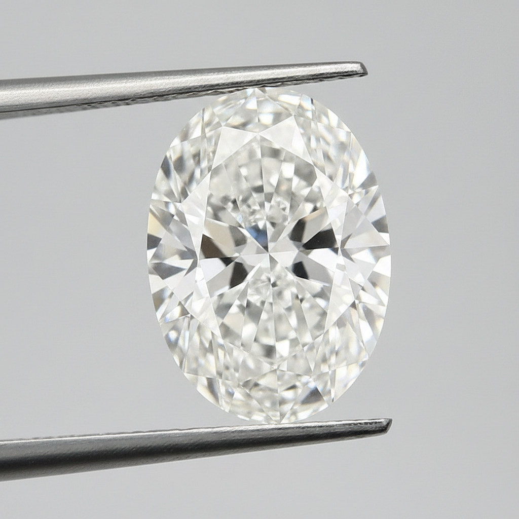 7,02 karaat ovaal geslepen laboratoriumdiamant, VS1/E