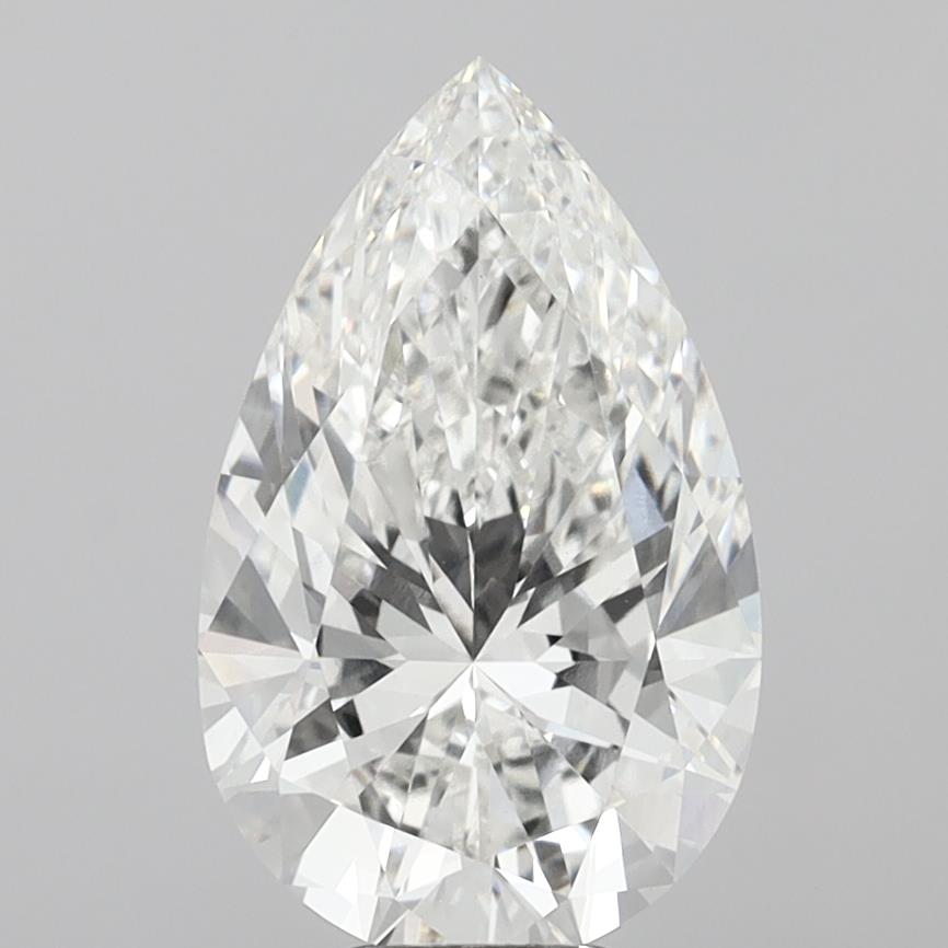 7.02 Carat Pear Cut Lab Grown Diamond VVS2F
