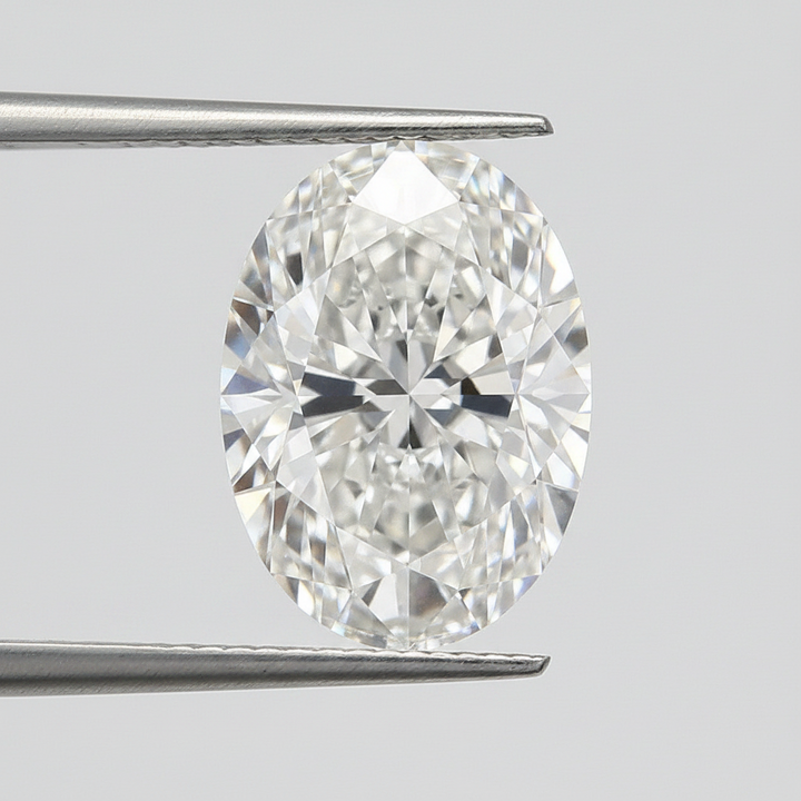 7,03 karaat ovaal geslepen laboratoriumdiamant, VVS2/F