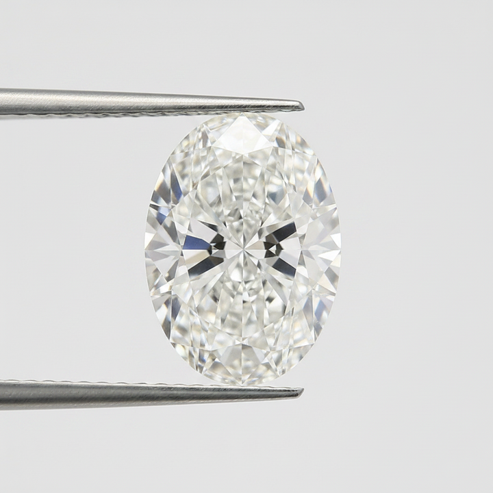 7,06 karaat ovaal geslepen laboratoriumdiamant, VVS2/F