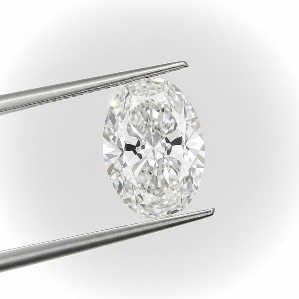 2,00 karaat ovale lab-grown diamant, VVS2/E