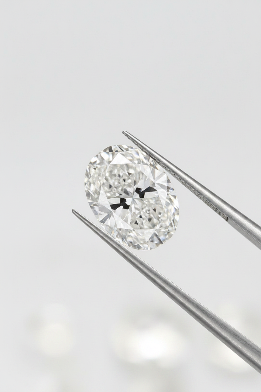 2,00 karaat ovale lab-grown diamant, VVS2/F