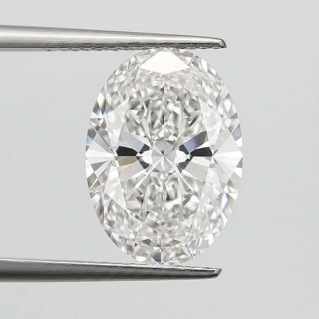 2,00 karaat ovale lab-grown diamant, VVS2/F