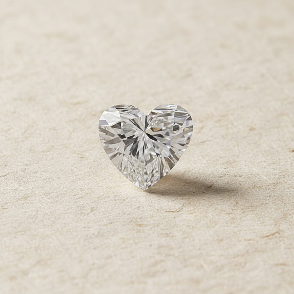 1.00 Carat Heart Cut Lab Grown Diamond VS1 F Color IGI Certified
