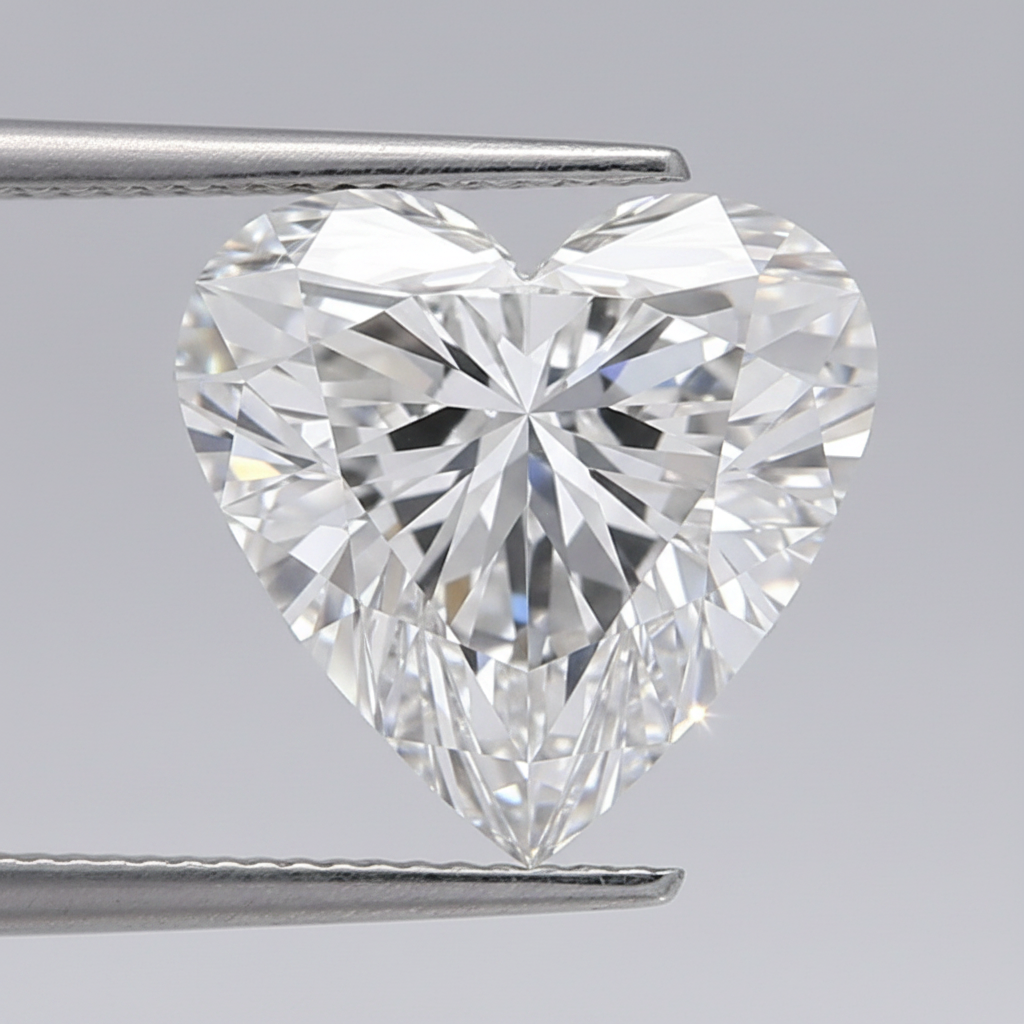 1.01 Carat E VVS1 Heart Shape CVD Lab Grown Diamond IGI Certified
