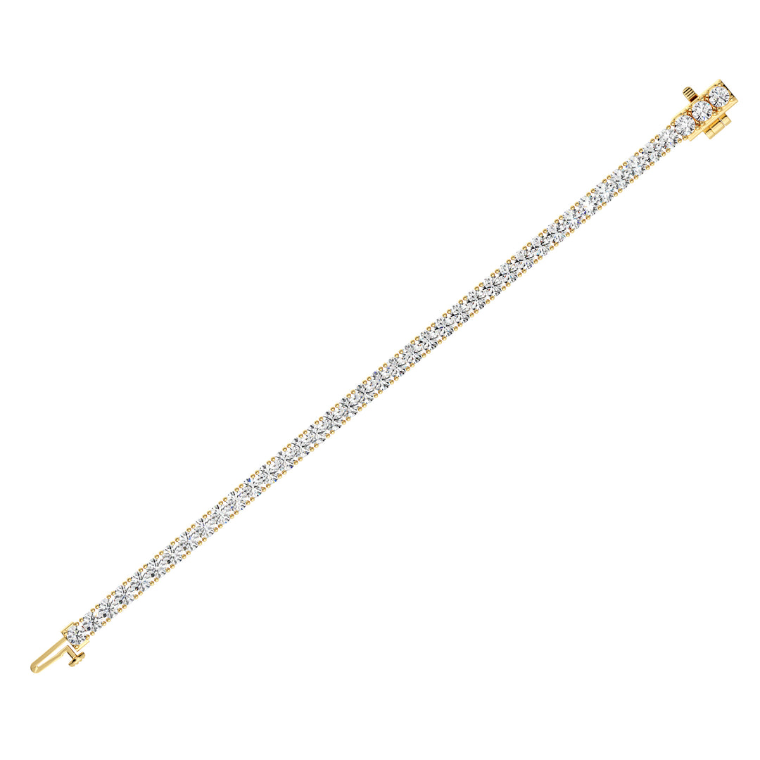 8.04 Ct Lab Grown Diamond Tennis Bracelet in Yellow Gold