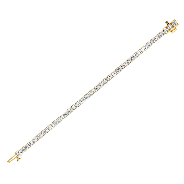 8.04 Ct Lab Grown Diamond Tennis Bracelet in Yellow Gold