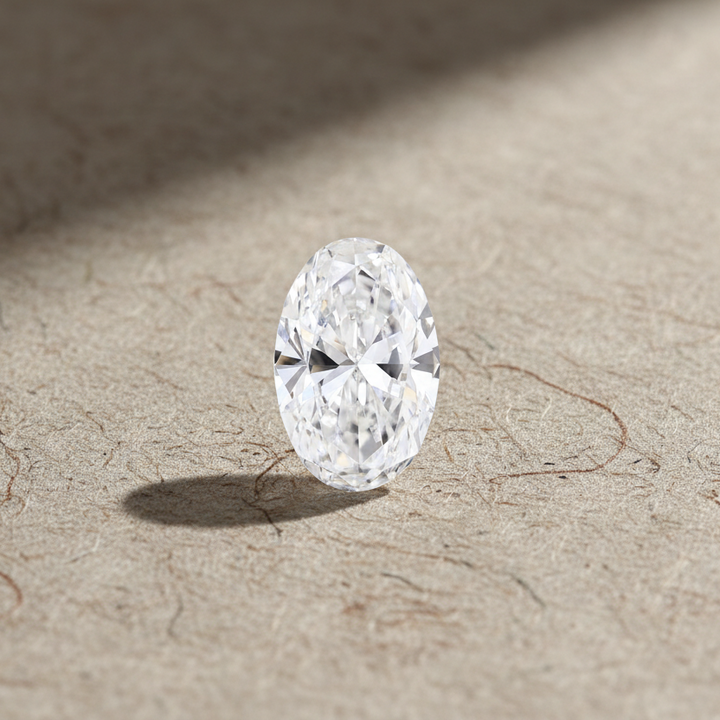 8,00 karaat ovale lab-grown diamant, VS1/F