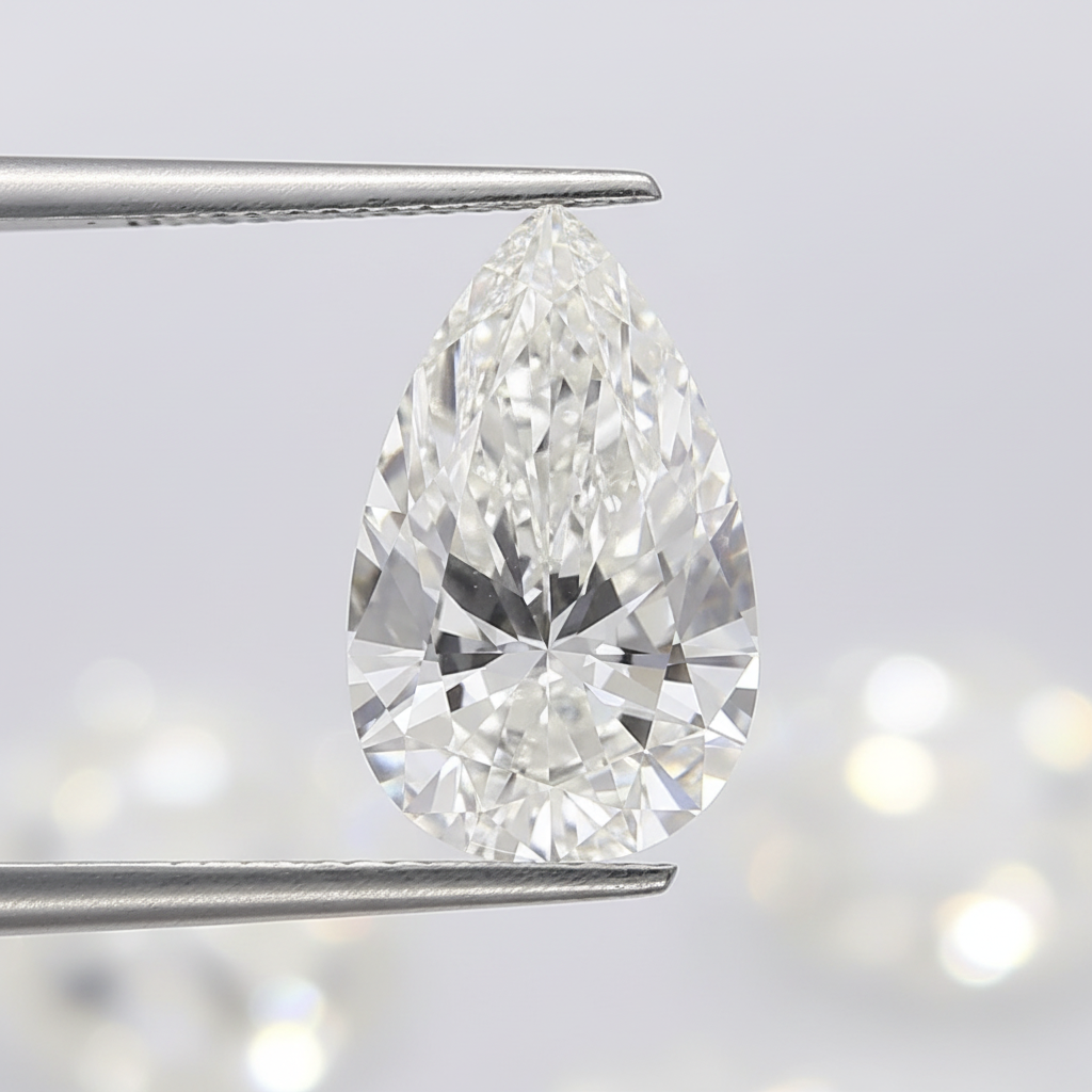 8.01 Carat F VS2 Pear Shape CVD Lab Grown Diamond IGI Certified
