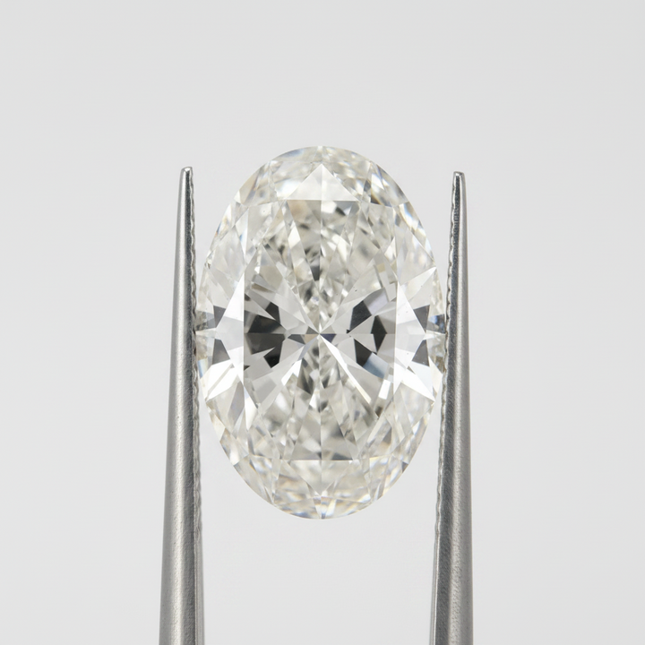 8,03 karaat ovale lab-grown diamant, VS2/F