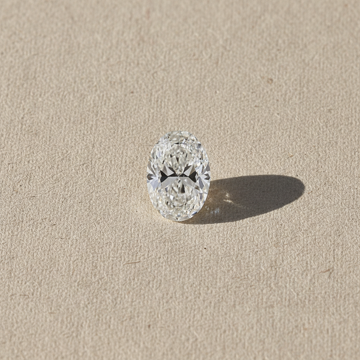 8,06 karaat ovale lab-grown diamant, VS1/F