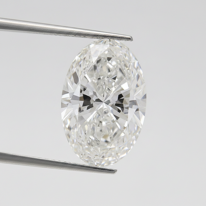 8,08 karaat ovale lab-grown diamant, VS1/F
