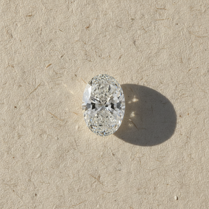 8,09 karaat ovale lab-grown diamant, VS1/F