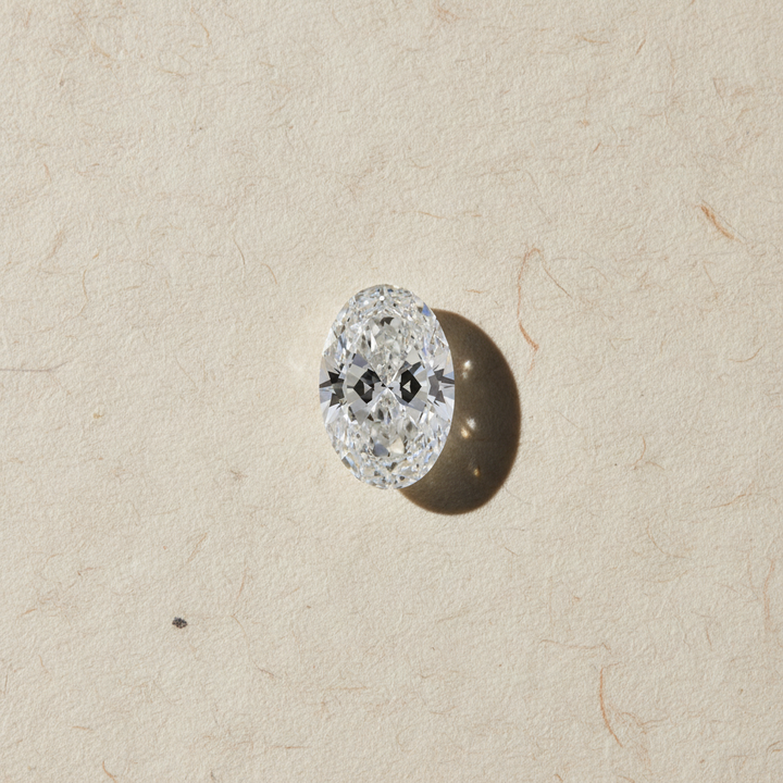 8,09 karaat ovale lab-grown diamant, VS1/F