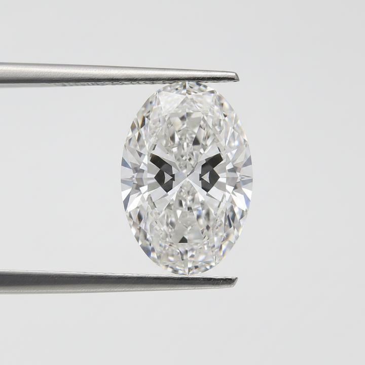 8,09 karaat ovale lab-grown diamant, VS1/F