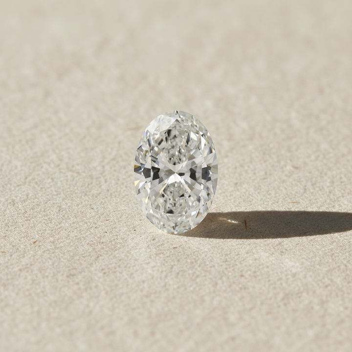 8,10 karaat ovale lab-grown diamant, VS1/F