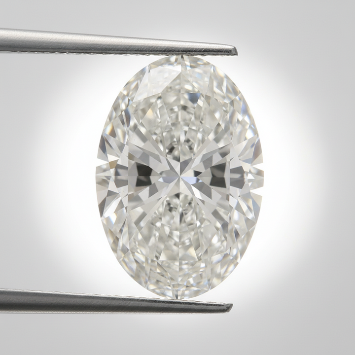 8,10 karaat ovale lab-grown diamant, VS1/F