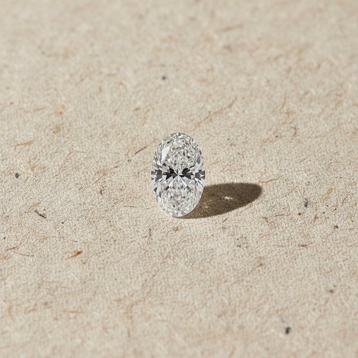 8,45 karaat ovale lab-grown diamant, VS2/E