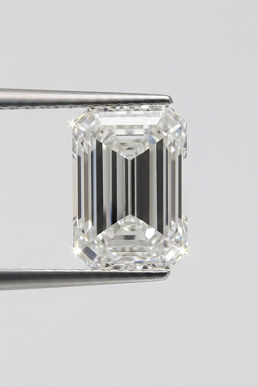 8,56 Karat Lab-Grown-Diamant im Smaragdschliff, VS1/F