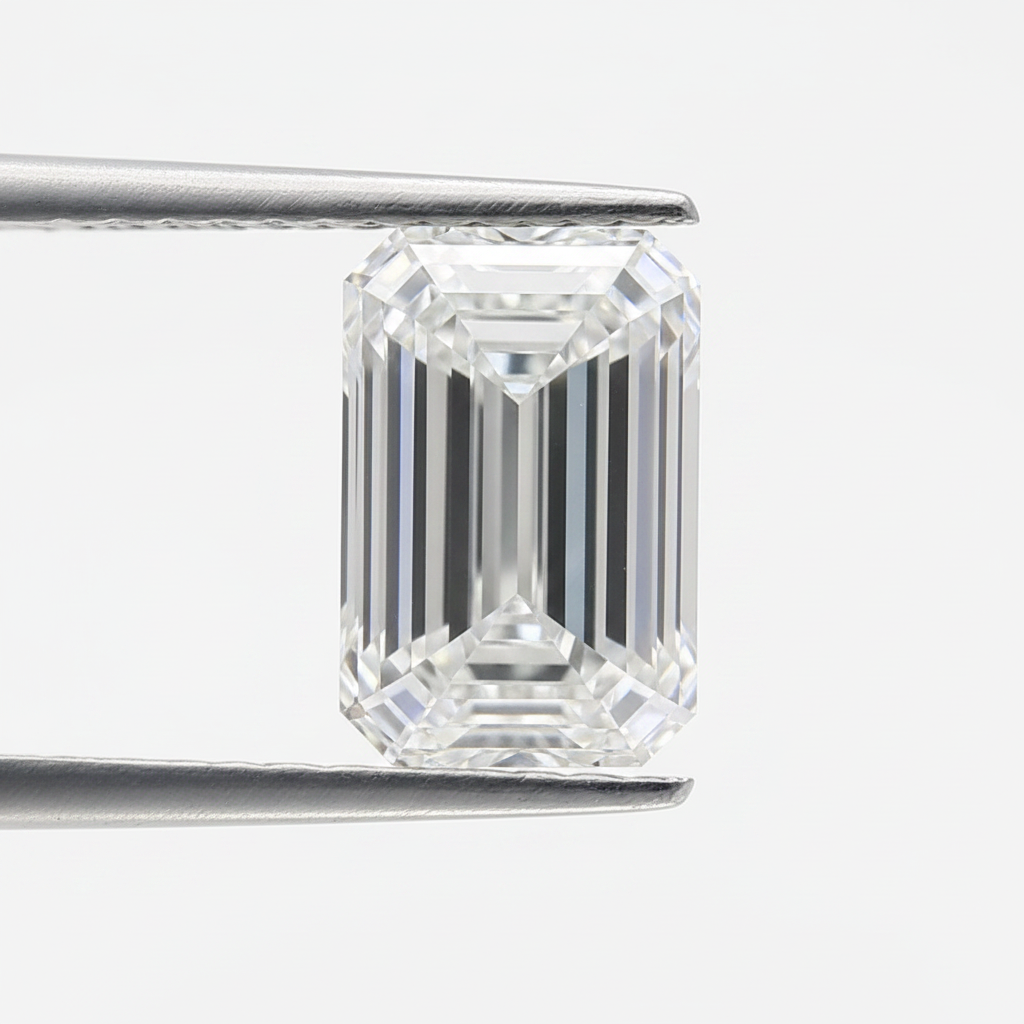 8,62 karaat smaragd geslepen lab-grown diamant, VVS2/F