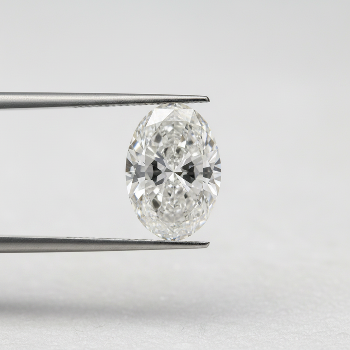 9,08 karaat ovale lab-grown diamant, VS1/F