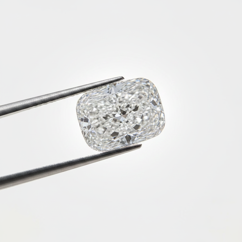 9,23 karaats kussen gemodificeerde laboratorium-gegroeide diamant, VVS2/E