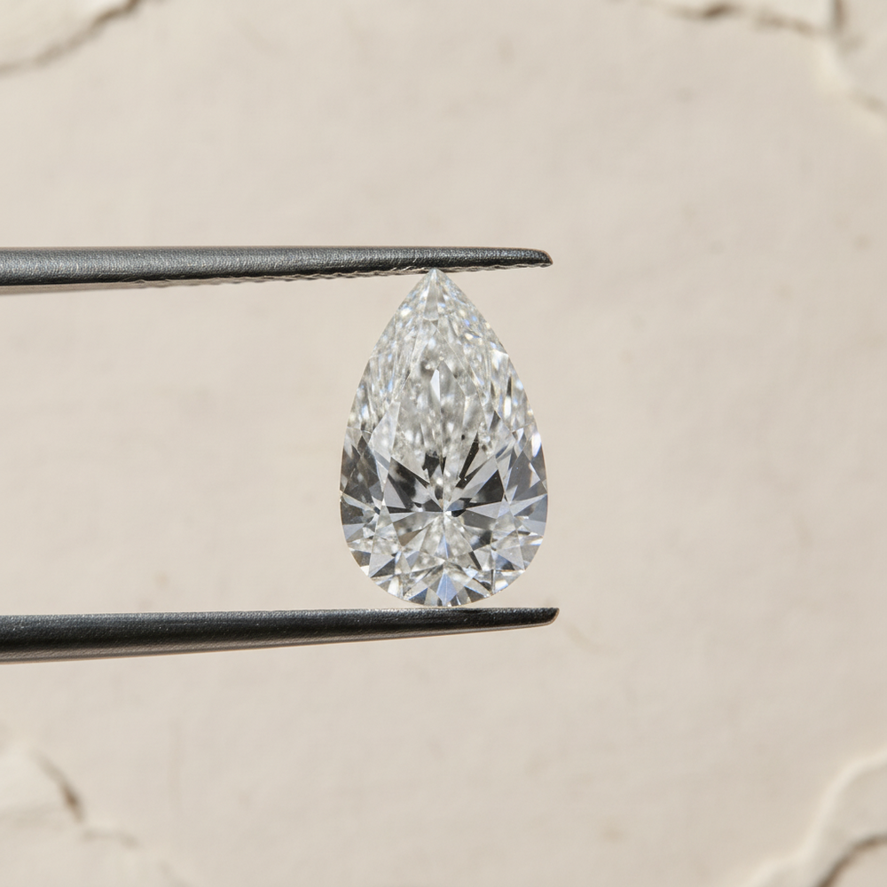 9.53 Carat F VS2 Pear Shape CVD Lab Grown Diamond IGI Certified
