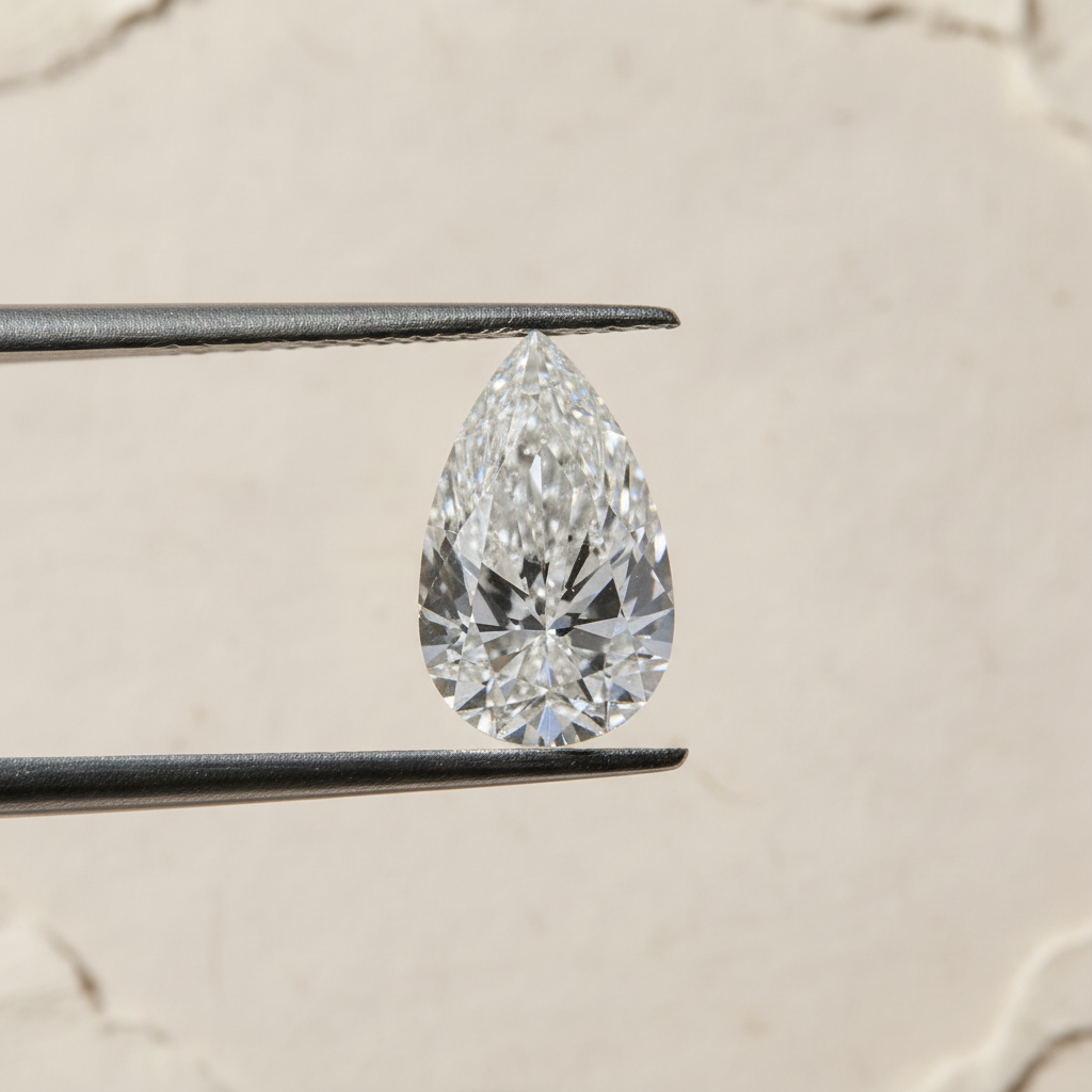 9.53 Carat F VS2 Pear Shape CVD Lab Grown Diamond IGI Certified
