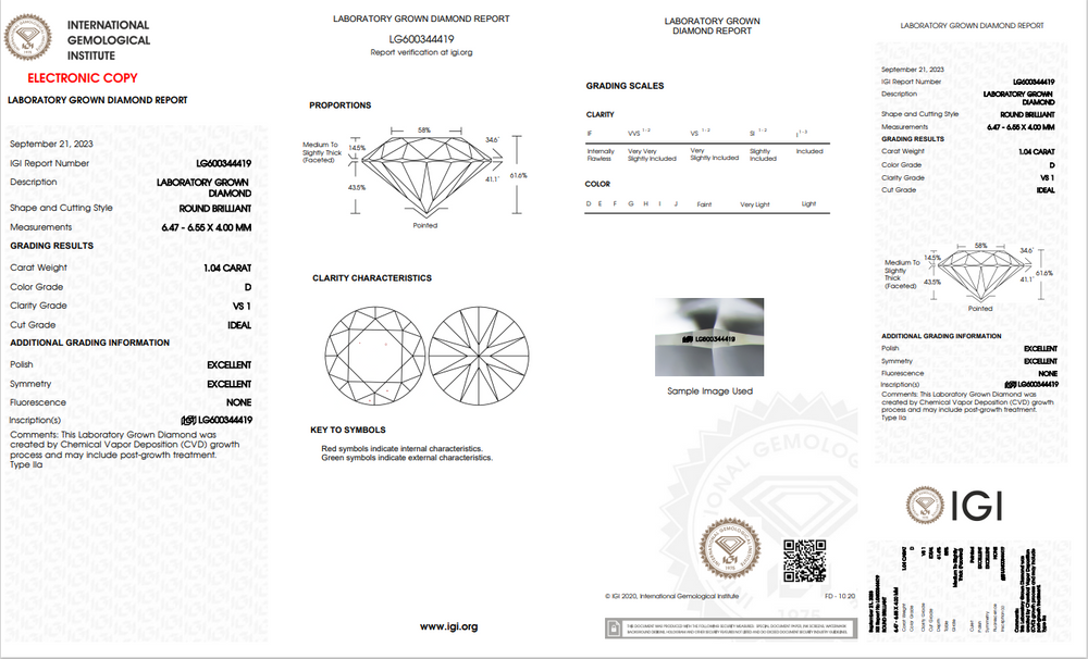 Igi certified lab grown diamonds online