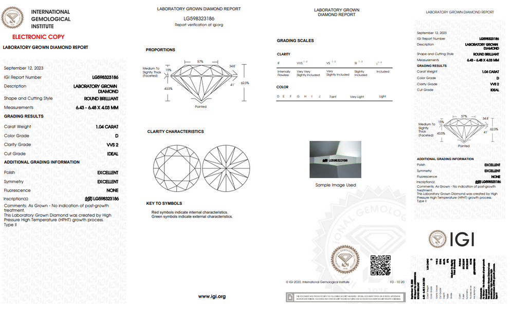 Igi certified lab grown diamonds
