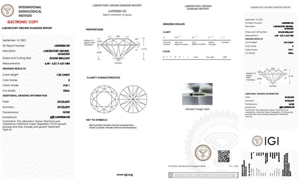 IGI certified 1 carat diamond