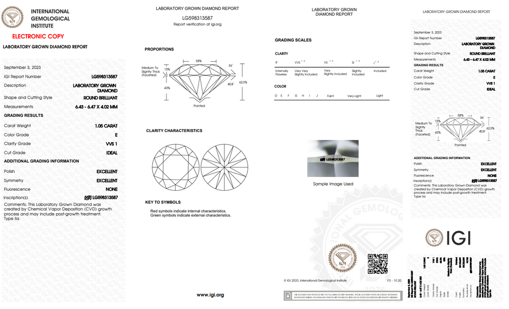 Igi certified 1 carat diamond