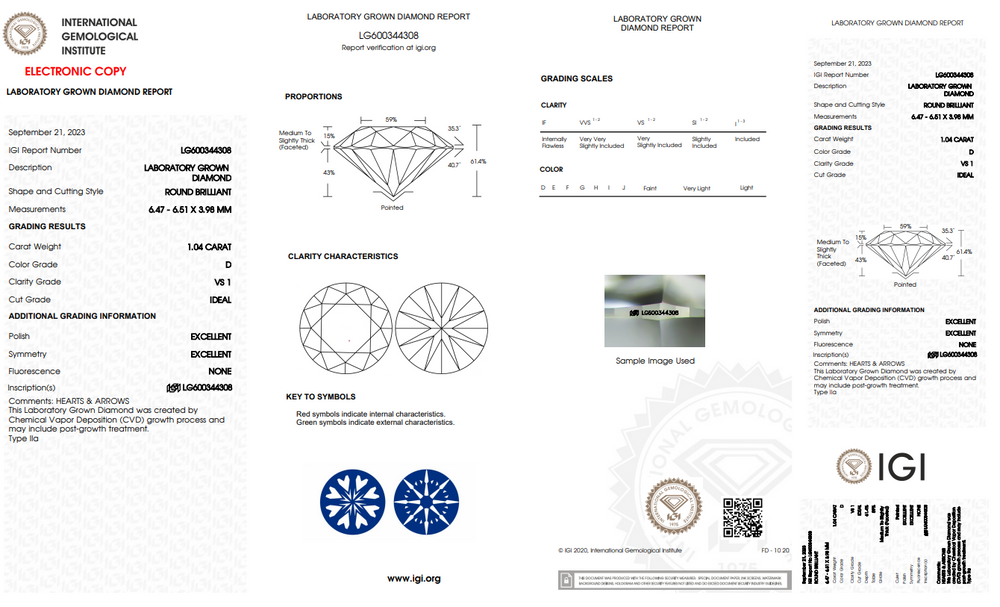 Igi certified lab grown diamonds