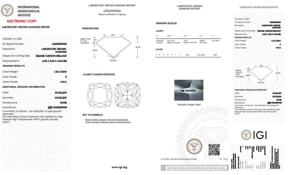 1 carat lab grown diamond price
