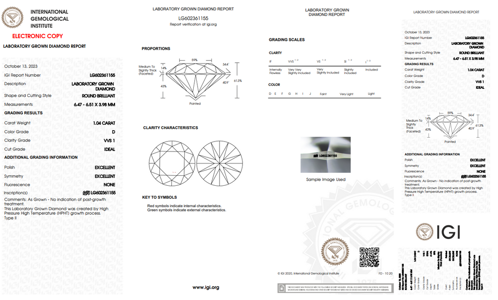 Igi certified 1 carat lab grown diamond price india