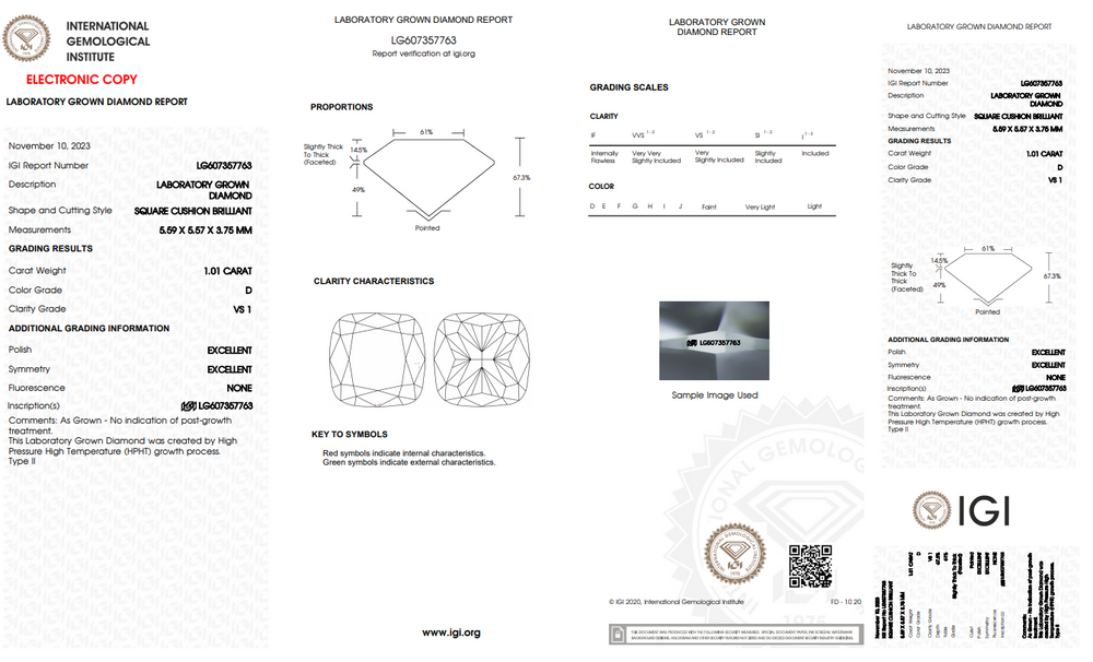 1 carat Lab grown Diamond price in India
