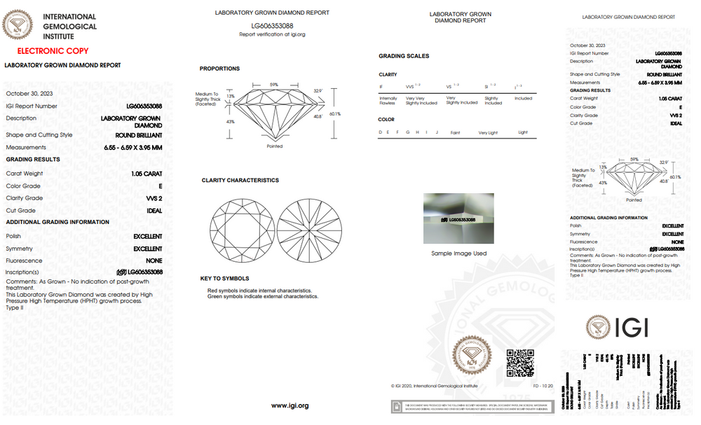 Igi certified lab diamond