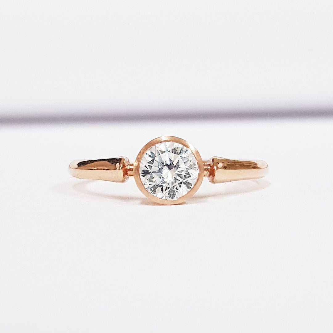 Lab Grown Diamond Engagement Ring with Timeless Elegance - Round Bezel Setting