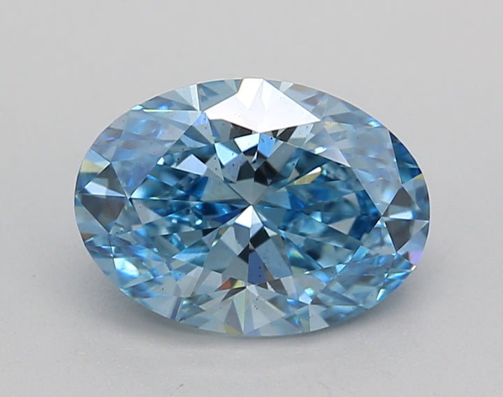 CVD Oval Cut 2.06 ct. Lab Grown Diamond, Fancy Vivid Blue Color