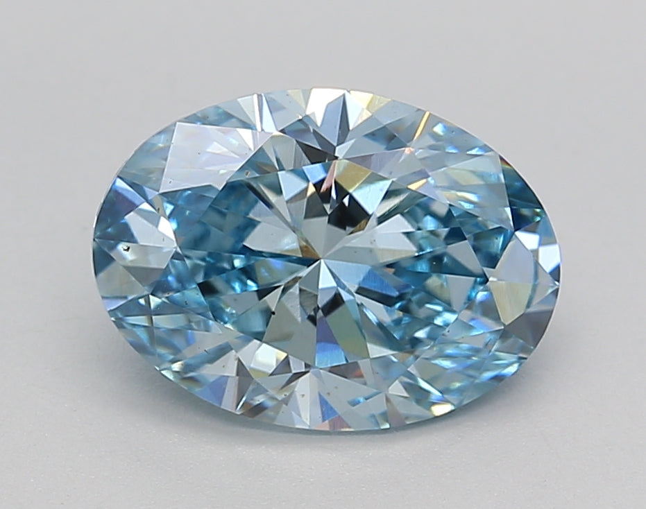 CVD Oval Cut 2.26 ct. Lab Grown Diamond, Fancy Vivid Blue