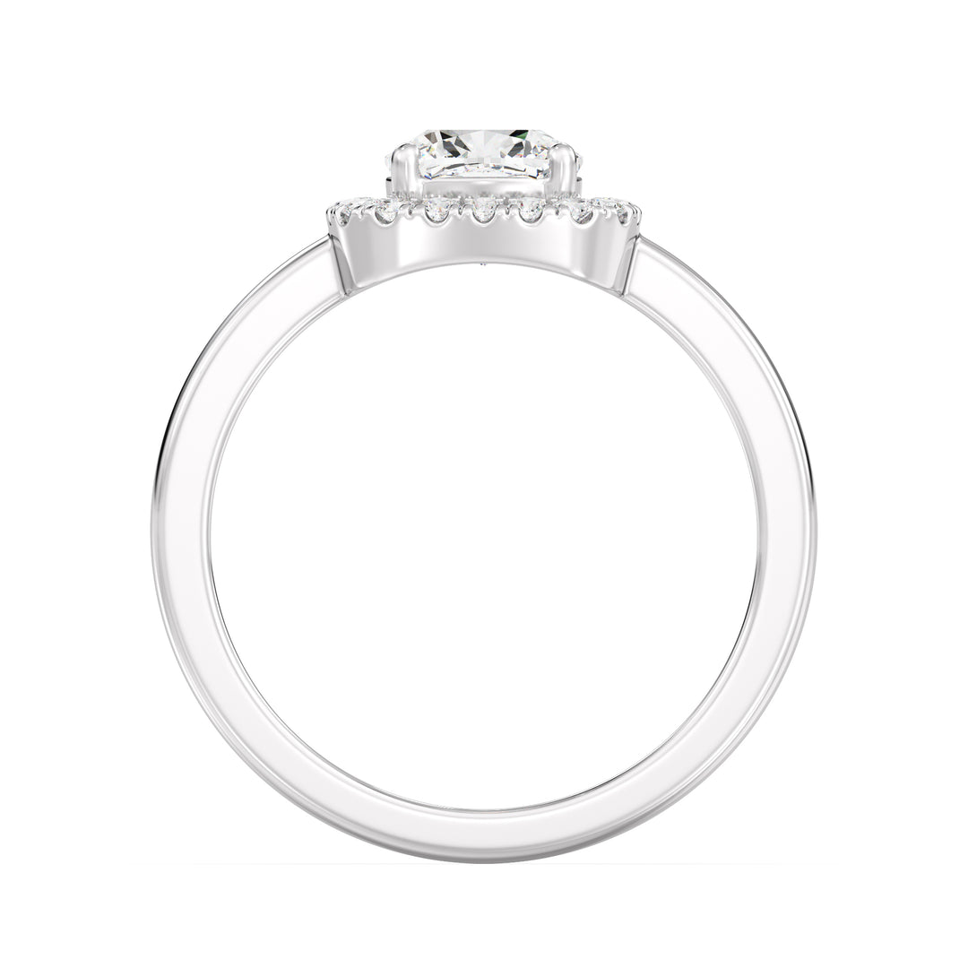 1 ct Cushion Halo Solitaire Diamond Ring