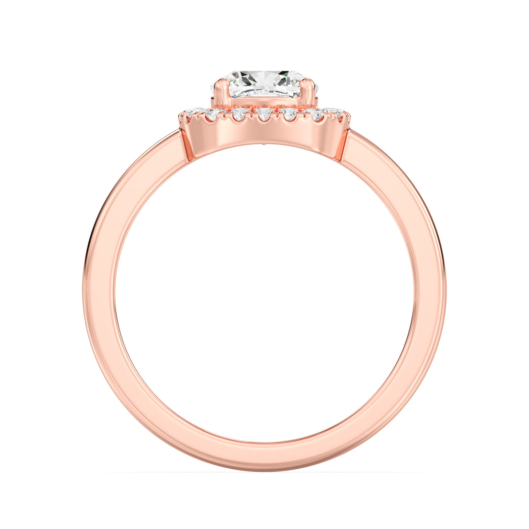 1 ct Cushion Halo Solitaire Diamond Ring