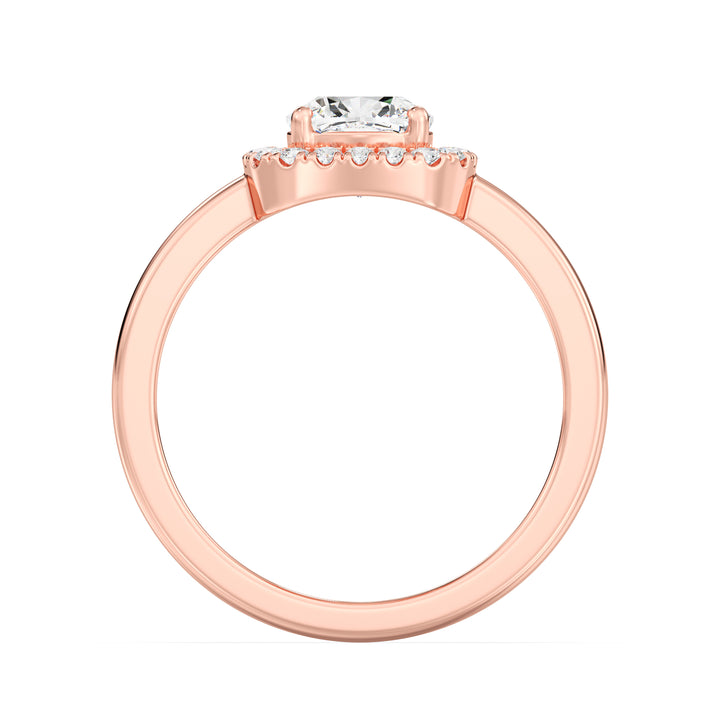 1 ct Cushion Halo Solitaire Diamond Ring