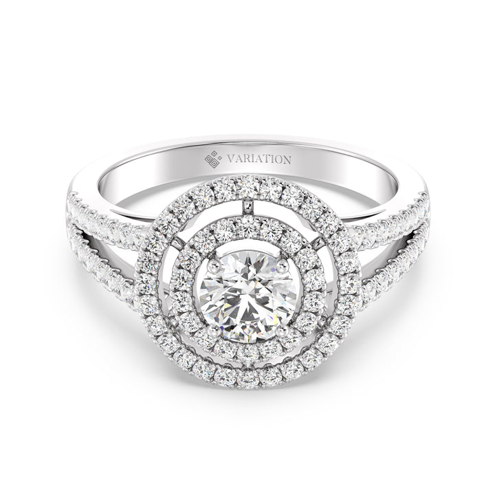 Round Double Halo Engagement Ring