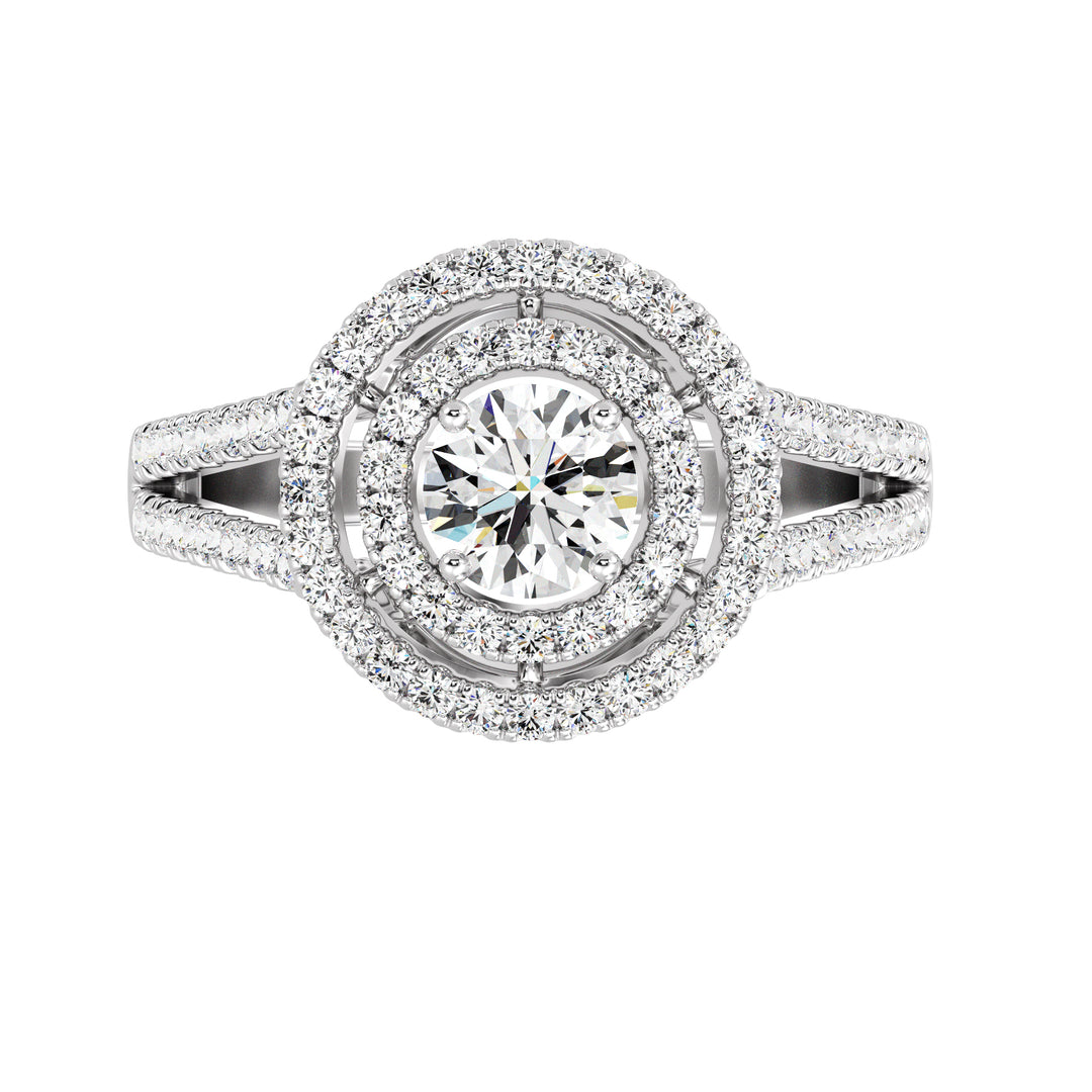 Round Double Halo Engagement Ring