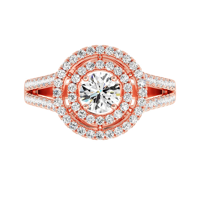 Round Double Halo Engagement Ring